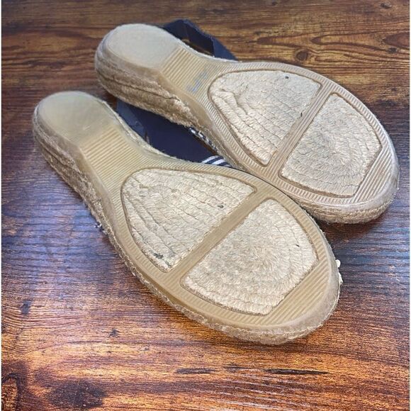 Cliffs by WHITE MOUNTAIN Wm’s Sz 9 Navy Blue Stripe Wedge Sandals - Picture 7 of 8